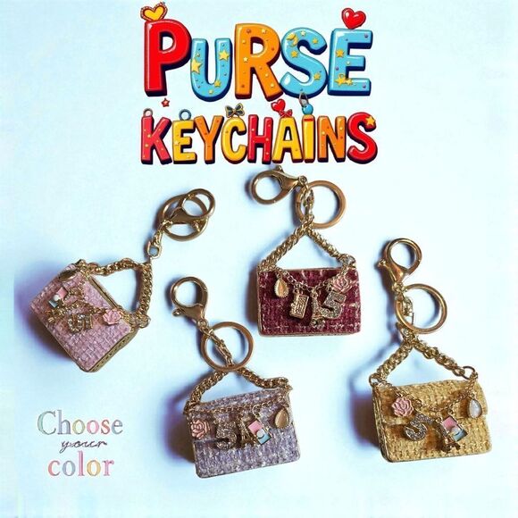 Colorful Purse Keychains Choose Your Color - Picture 1 of 8